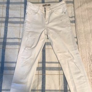 Zara white cropped jean